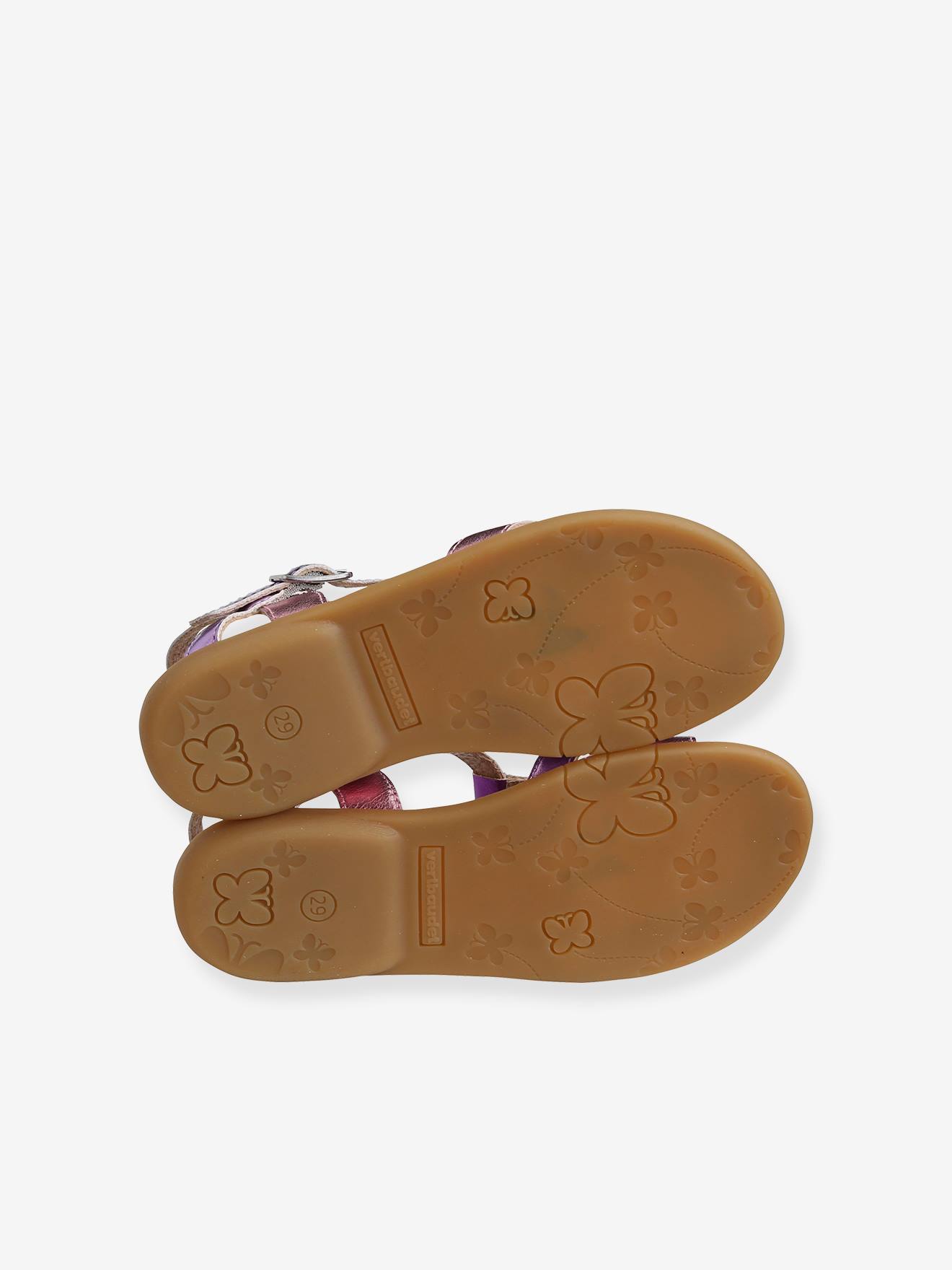 Sandales fantaisie pompons fille violet