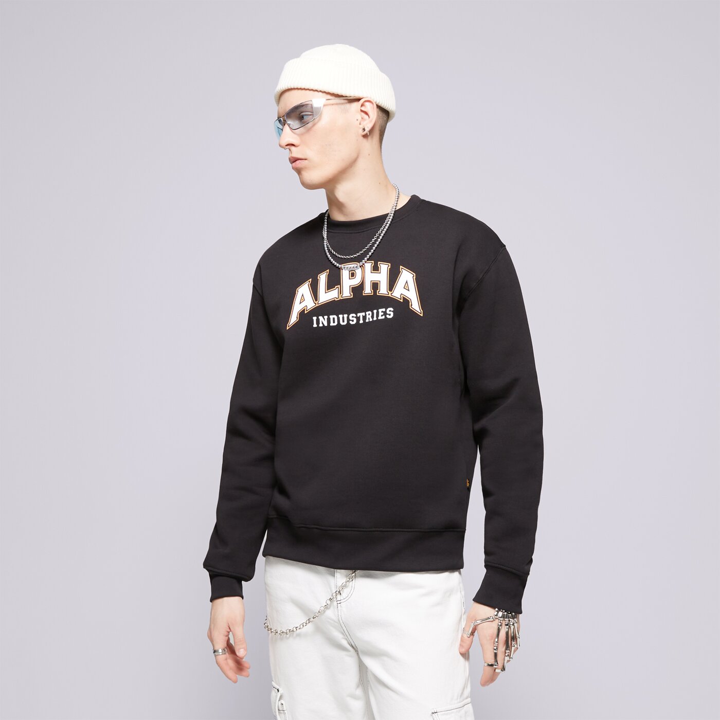 ALPHA INDUSTRIES SWEATSHIRT COLLEGE SWEATER Schwarz
