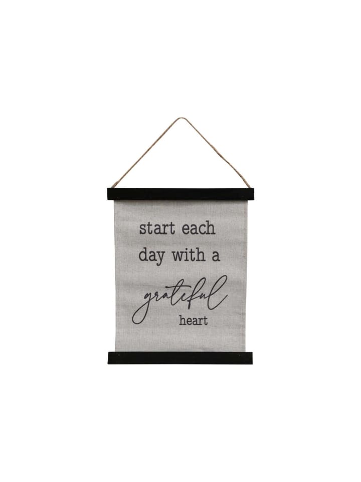 Chic Antique Leinwand Grateful in Beige | Schwarz günstig kaufen onesize