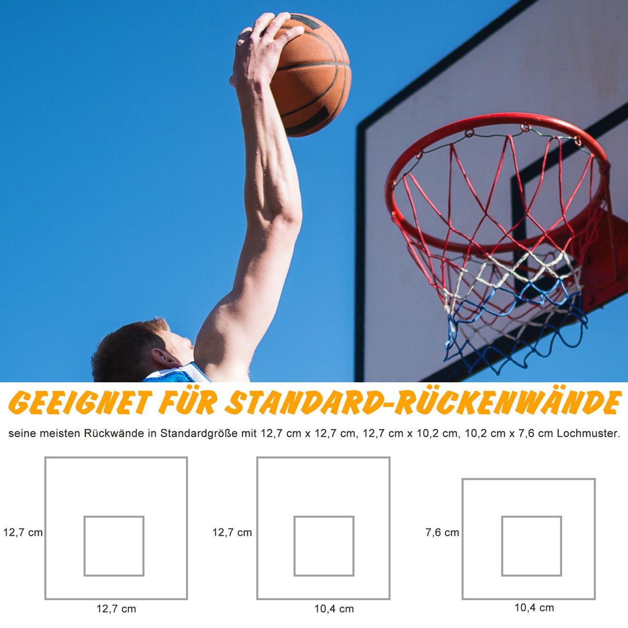 HOMCOM Basketballkorb mit Netz Basketballnetz ø46