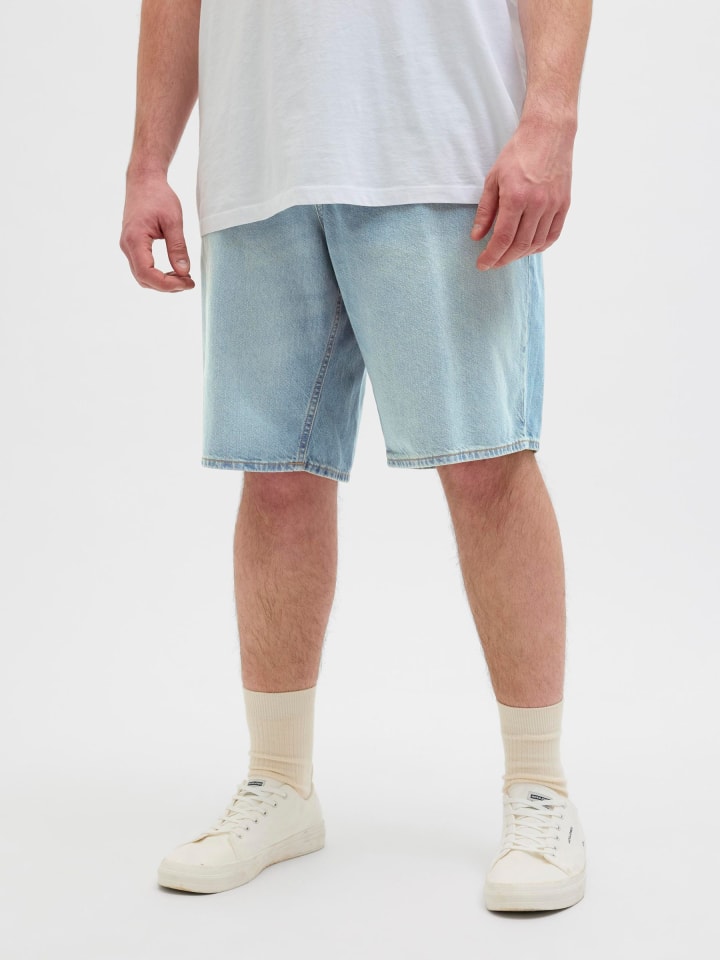 JACK & JONES PLUS Jeans-Shorts in Blue Denim günstig kaufen