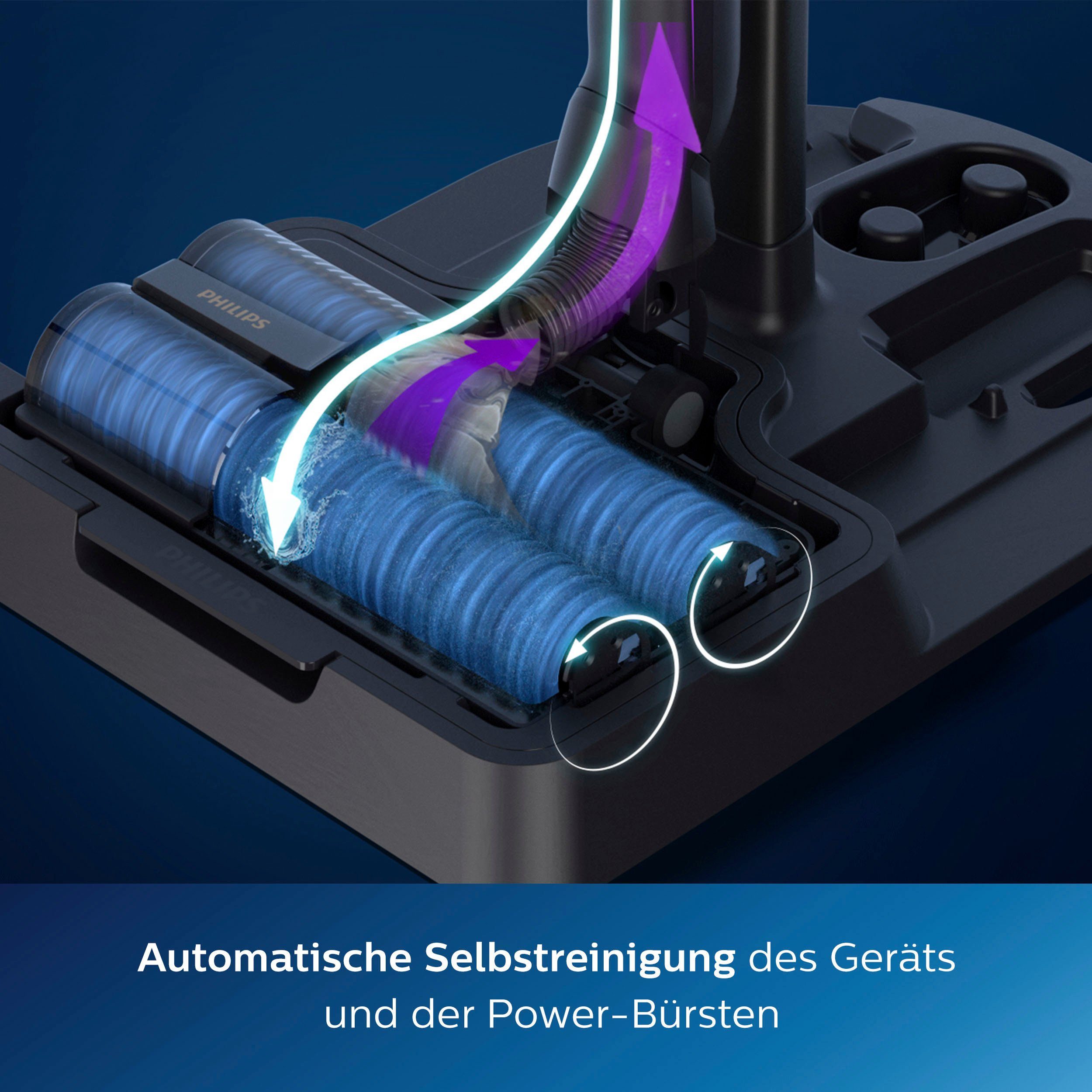 Philips Nass-Trocken-Akkusauger AquaTrio Cordless 9000 Series XW9383, 3-in-1 Saugen und Wischen in einem Zug