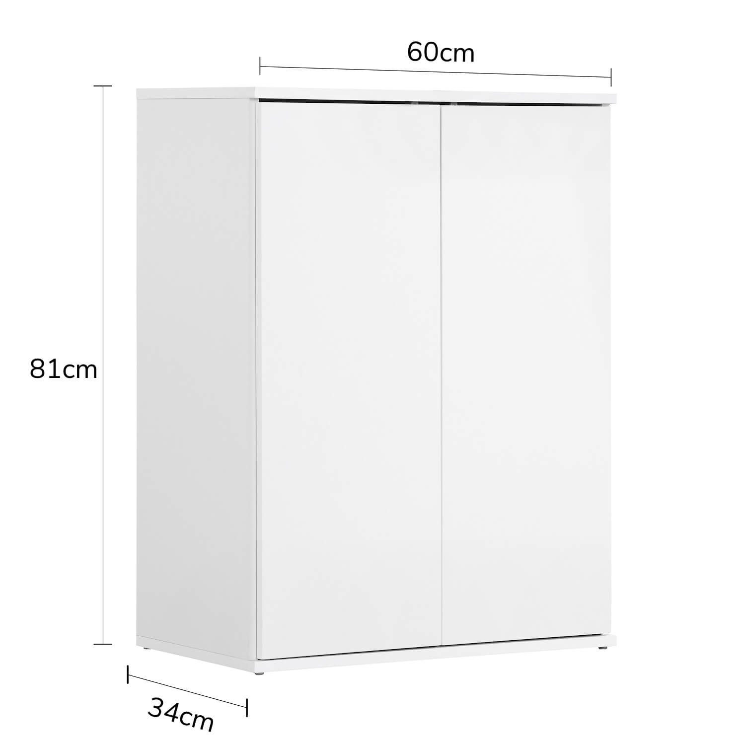 mokebo Mehrzweckschrank Der Kurze (mit Einlegeboden) Aktenschrank, Schuhschrank oder Aufbewahrungsschrank in Weiß