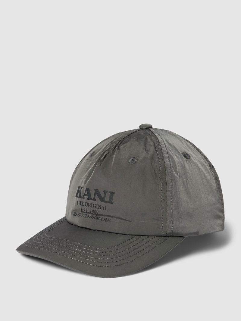 Cap mit verstärktem Schirm und Label-Print in dunkelgrau