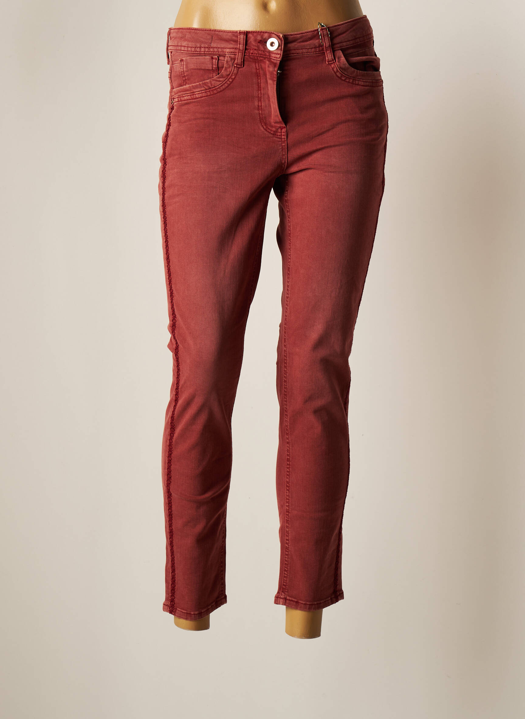 Cecil Jeans Coupe Slim Femme couleur rouge