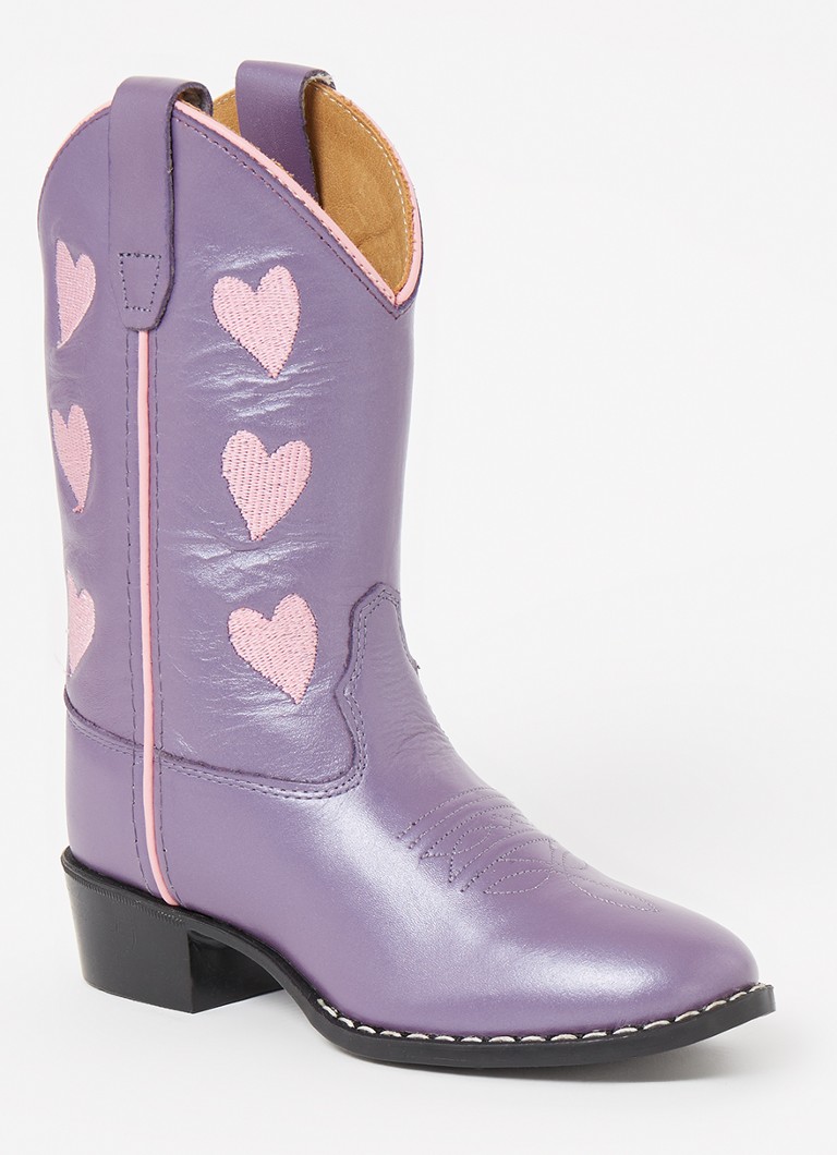 Bootstock Hearts -nahkainen cowboy-saapas kirjonnalla