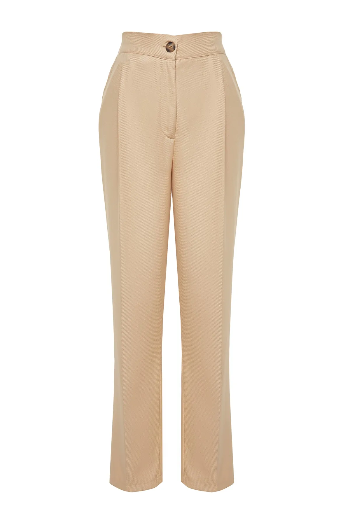 Trendyol Collection  Hellbraune, gerade/gerade geschnittene Webhose TWOAW22PL0321