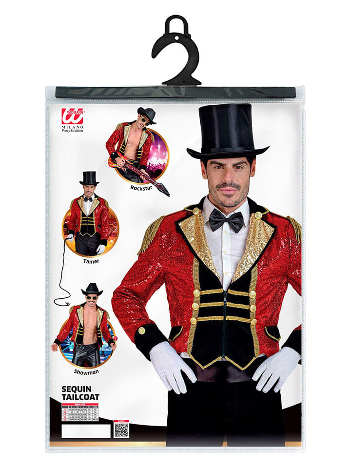 Carnival Party Kostümfrack ''Zirkusdirektor'' in Rot/ Schwarz/ Gold günstig kaufen