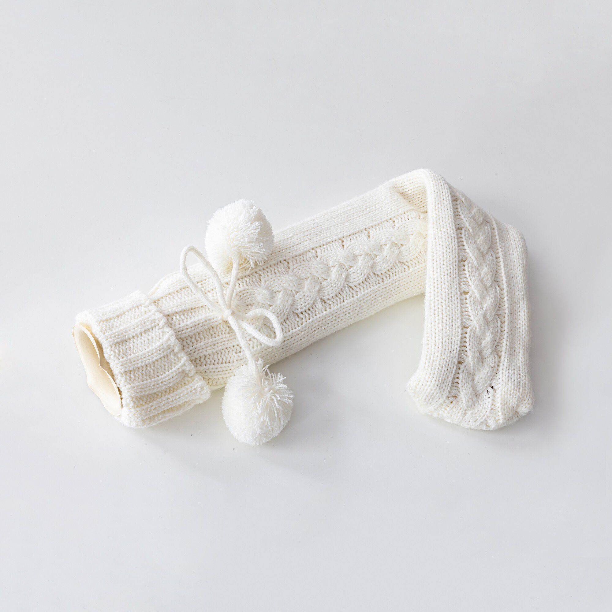Bouillote longue tricot torsadé
