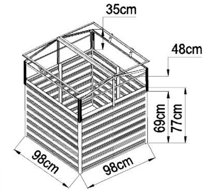 Powertec Garden Hochbeet - Anthrazit