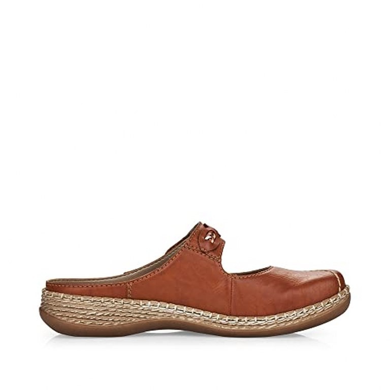 RIEKER Clogs braun FSK Damen Halbschuhe