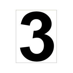 Platzziffer 3 Schild - Weiß, Schwarz