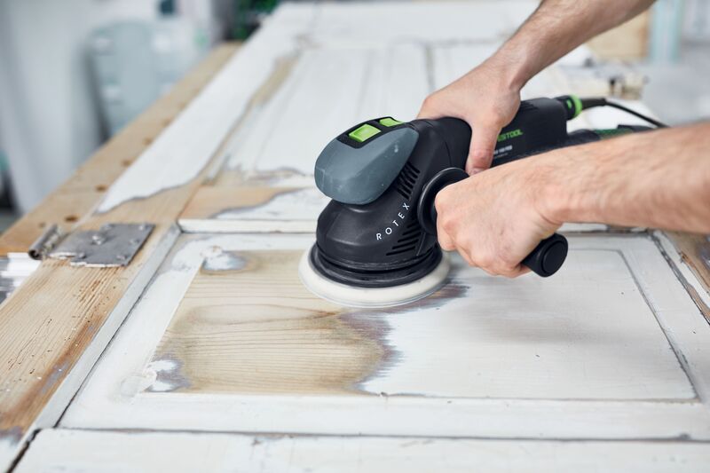 Festool 578257 RO 150 FEQ-Plus Rotex Allround Orbitalsliper + SYS-STF D150 GR-Set Granat slipeskivesett i Systainer