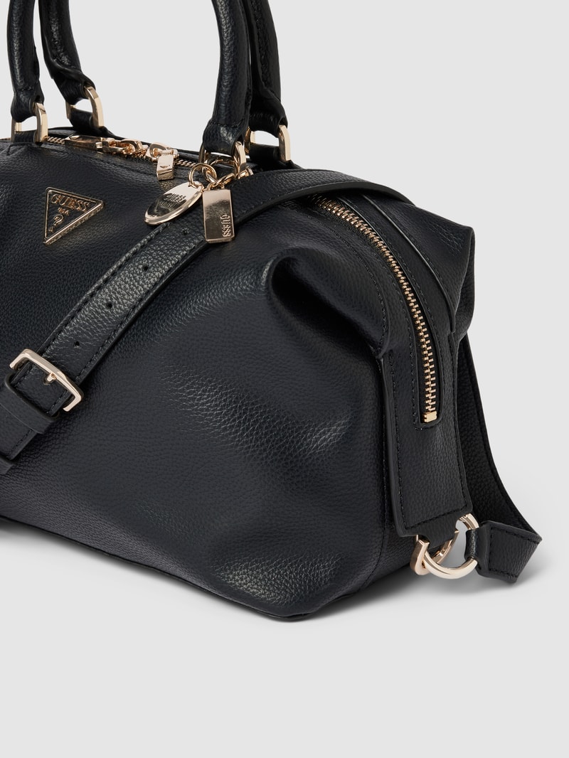 Handtasche mit Label-Detail Modell 'KERSTI' in schwarz