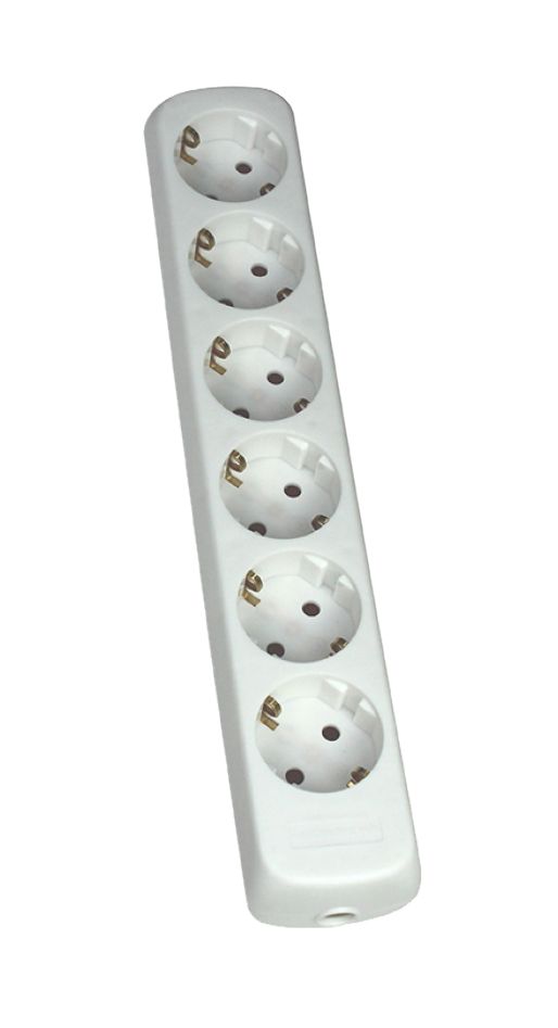 Schwabe 11711 Power strip 6x earthed white without cable