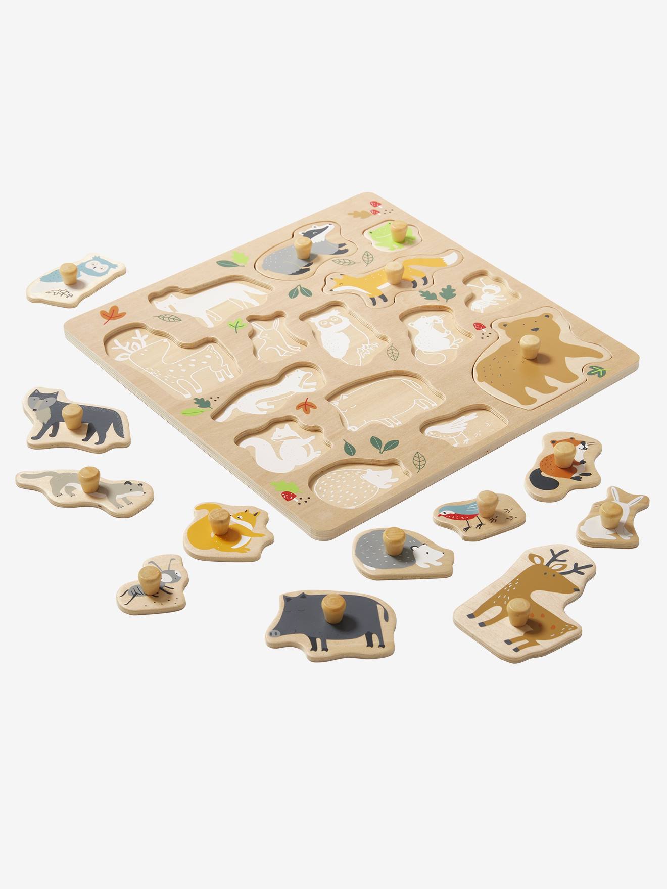 Puzzle bouton Forêt en bois FSC® multicolore