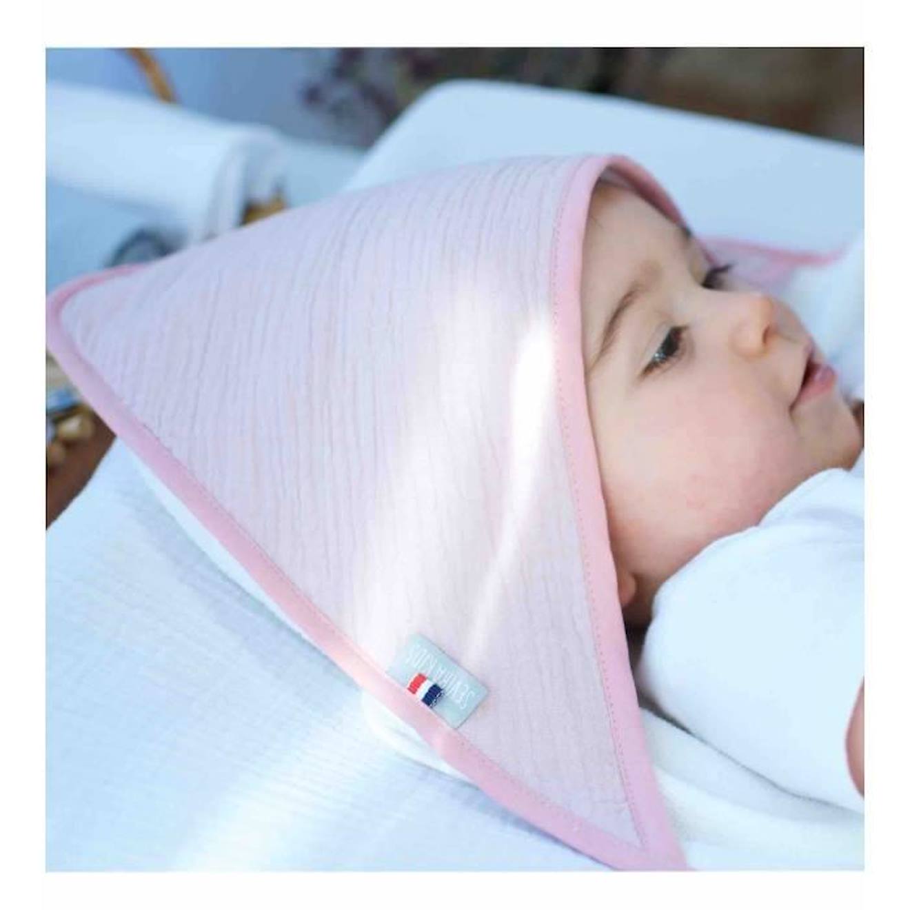 Cape de bain en gaze de coton, Jeanne Vieux Rose TU rose