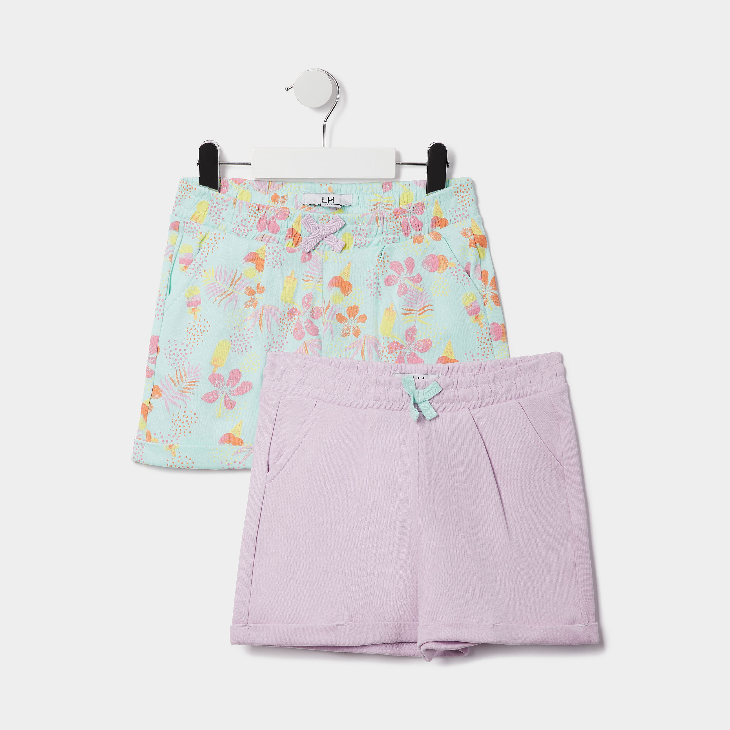 Lot 2 shorts bleu turquoise fille | La Halle
