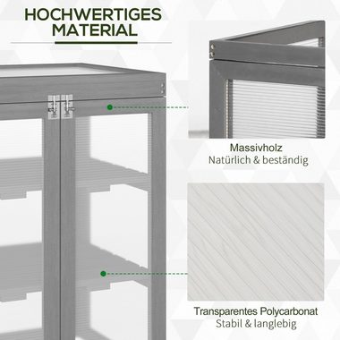 Outsunny Foliengewächshaus Treibhaus, BxTxH: 58 x 44 x 78 cm, BxLxH: 44 x 58 x 78 cm, 0.4 mm Wandstärke, Set 1-St., 1 × Gewächshaus, 3 Stufen