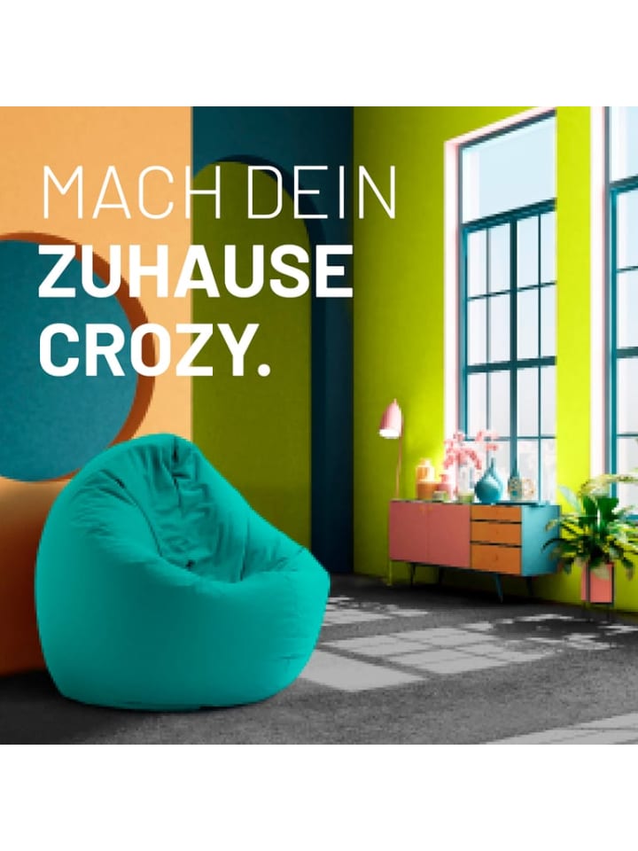 Lumaland Indoor/Outdoor-Sitzsack Runder 2in1 Sitzsack 300l  120x80x75cm -türkis günstig kaufen onesize