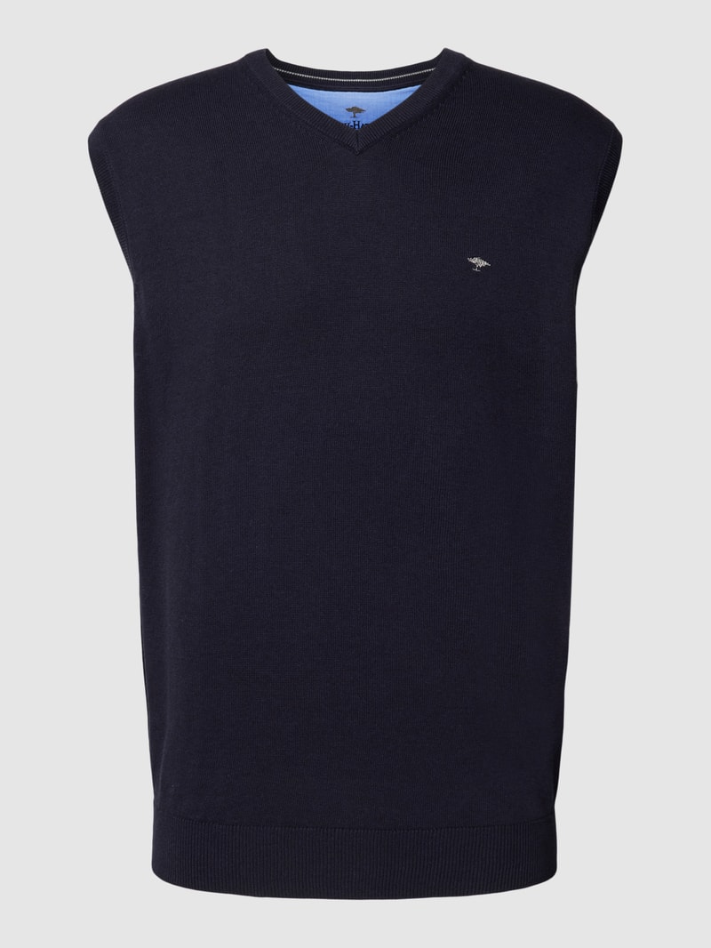 Pullunder mit Label-Stitching in marineblau