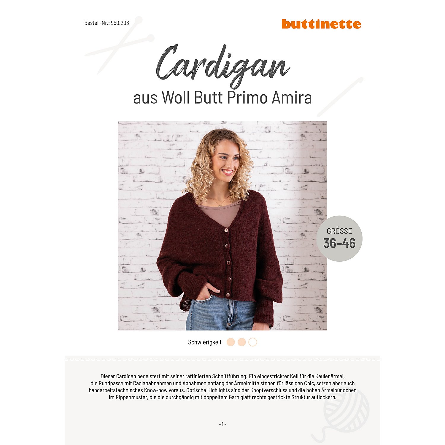 Strickanleitung – Cardigan aus Woll Butt Primo Amira