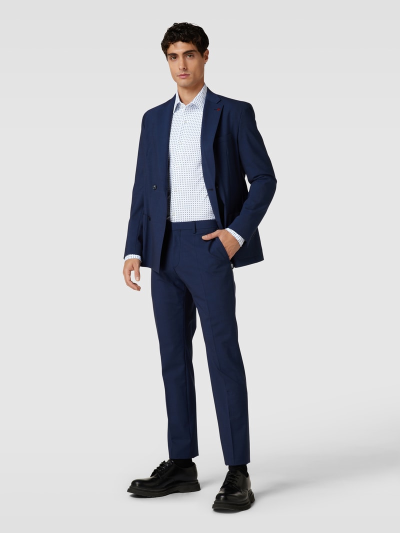 Performance Fit Freizeithemd mit Allover-Muster Modell 'Hank' in bleu