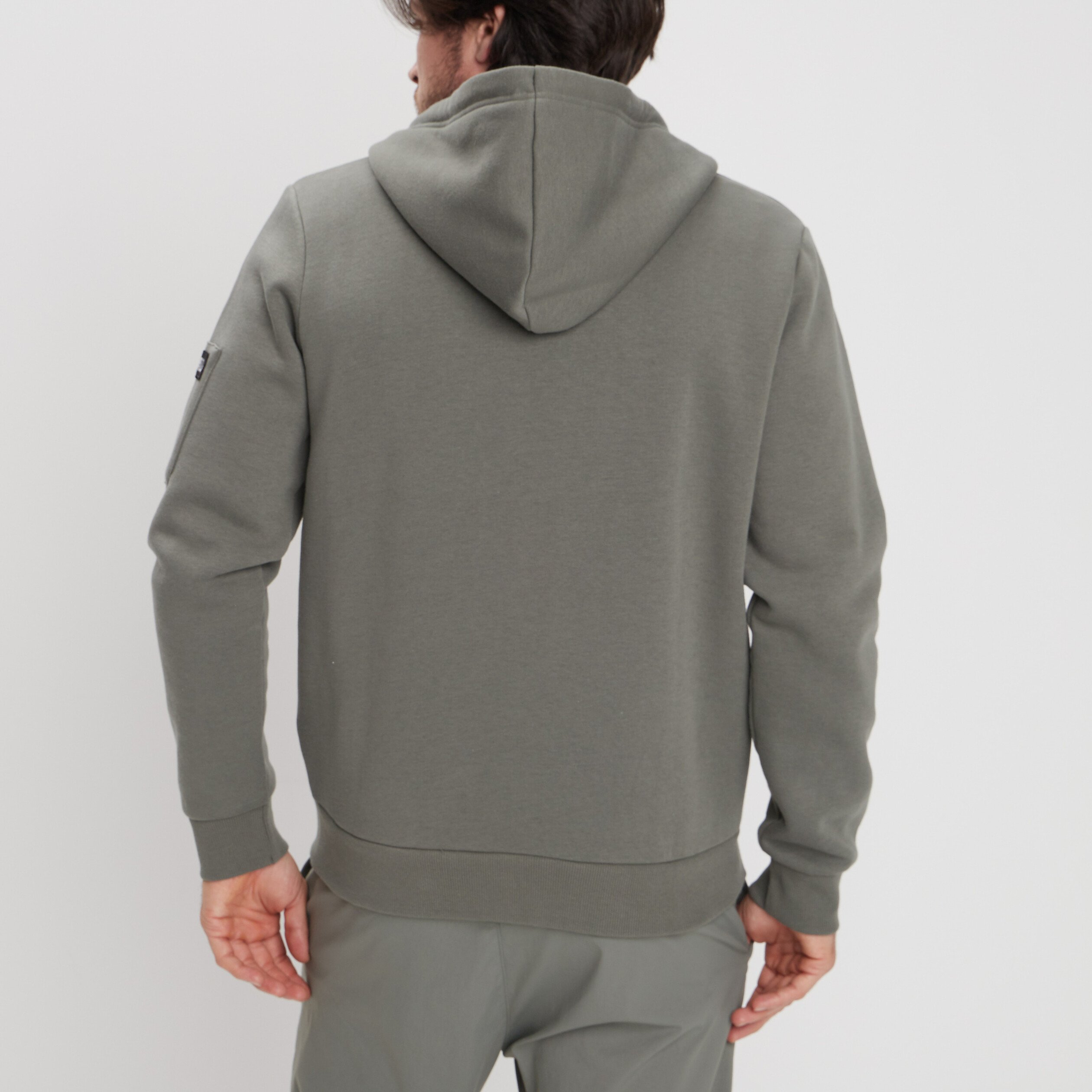 Sweat zippé à capuche Liberto vert kaki homme | La Halle