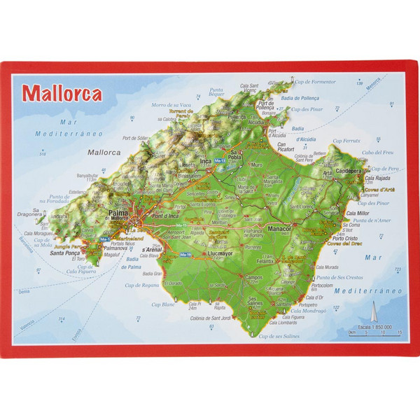 RELIEFPOSTKARTE MALLORCA