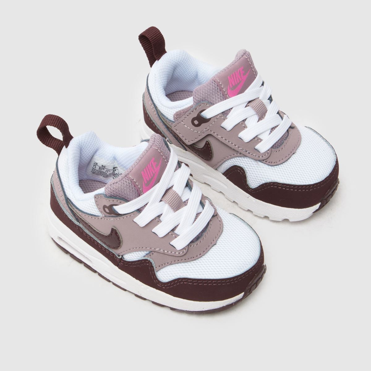 Beli in bordo športni copati Nike Air Max 1 Easyon za deklice z otroško obutvijo