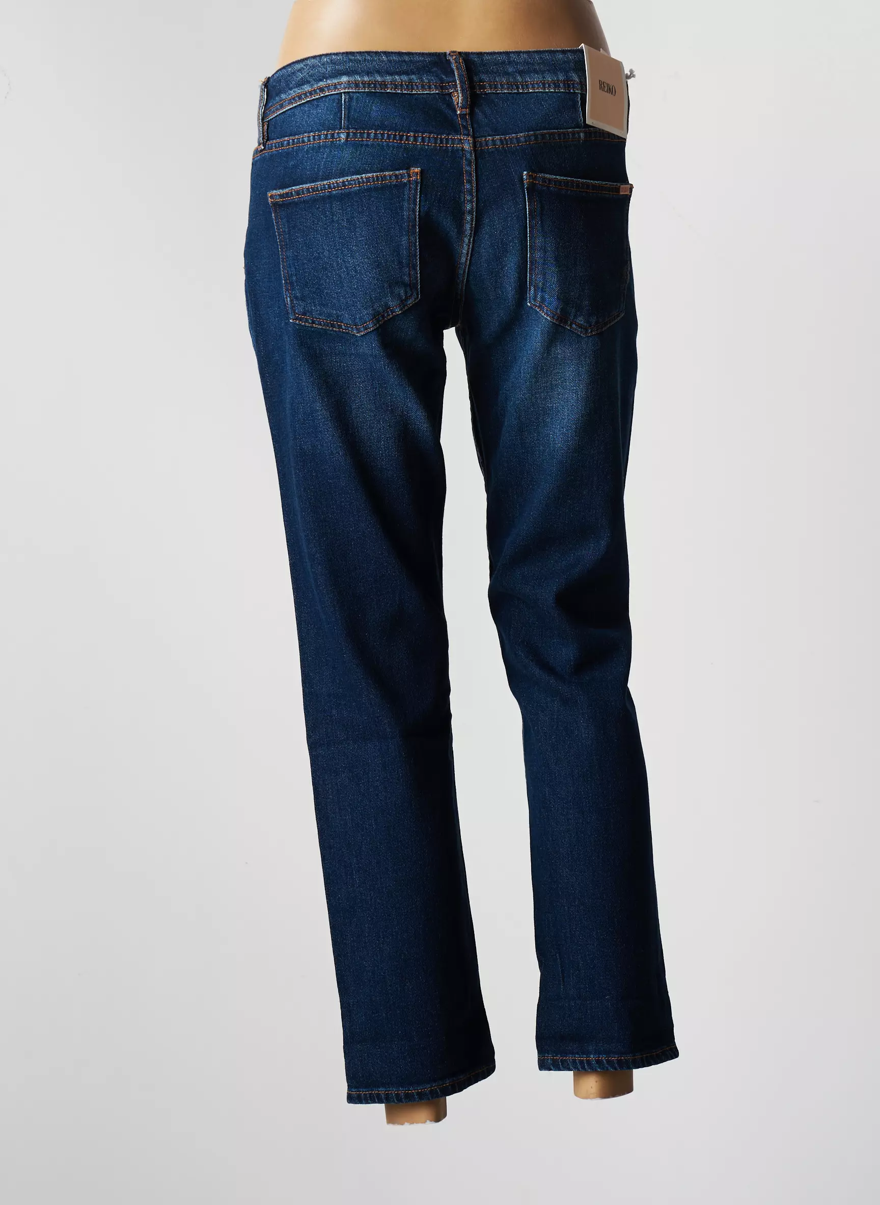 Reiko Jeans Boyfriend Femme couleur bleu
