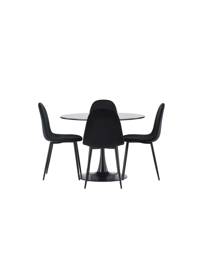 ebuy24 Essgruppe Glade 4 (5-teilig) Schwarz 100 x 100 cm günstig kaufen onesize