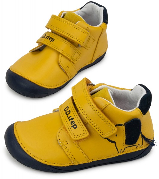 DD Step ~ MidCut Klettschuh Leder ~ Yellow Elephant