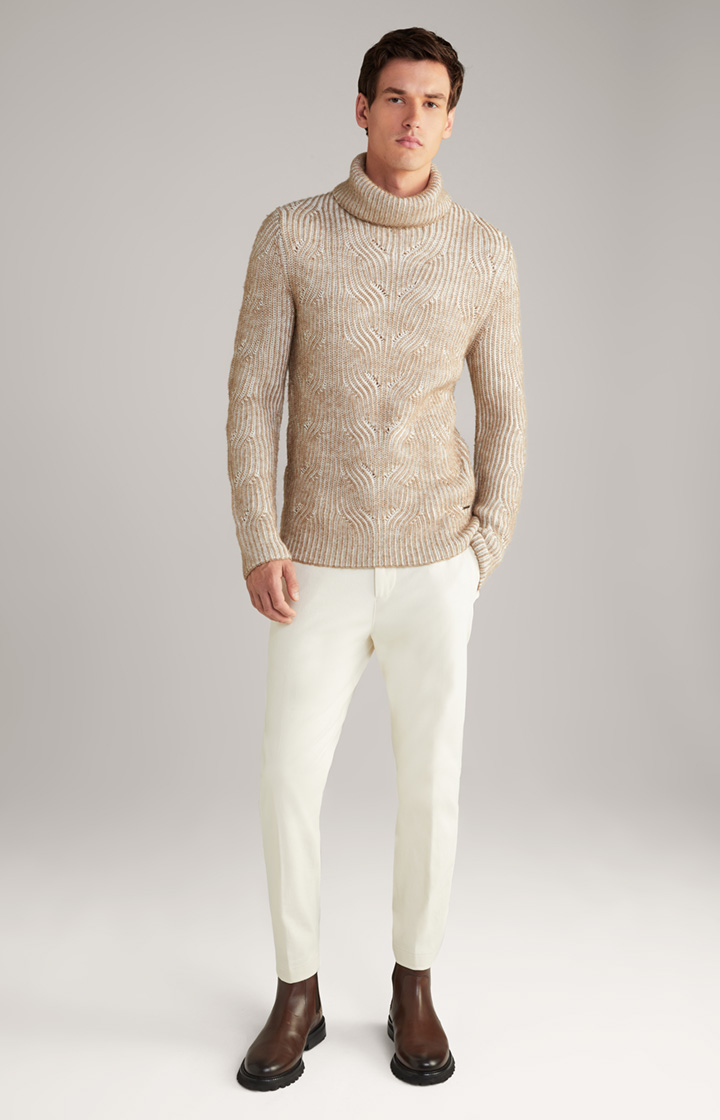 Strickpullover Hairo in Braun/Offwhite