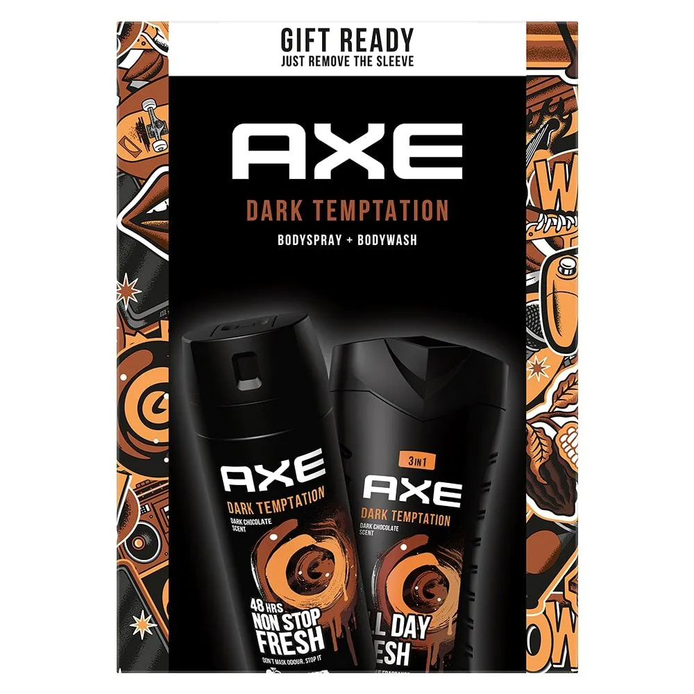 AXE Dark Temptation Set гел за туширање + парфимисани дезодоранс за тело