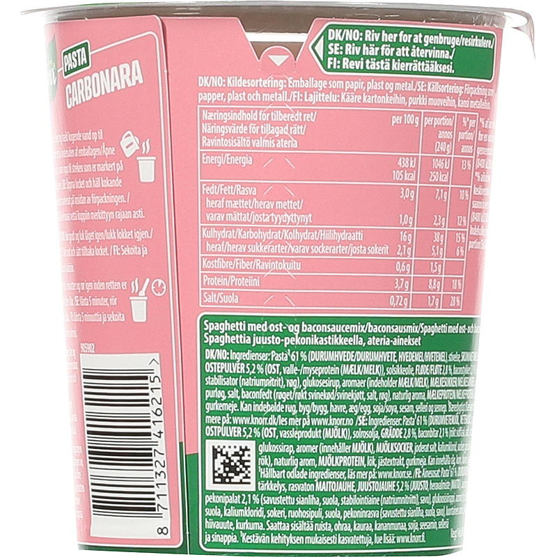 Knorr Carbonara 63 g snack pot Knorr