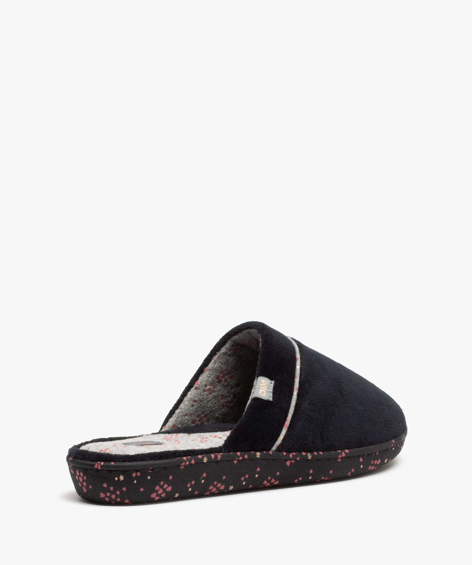 Chaussons femme mules plates en velours ras - Dim noir | GEMO