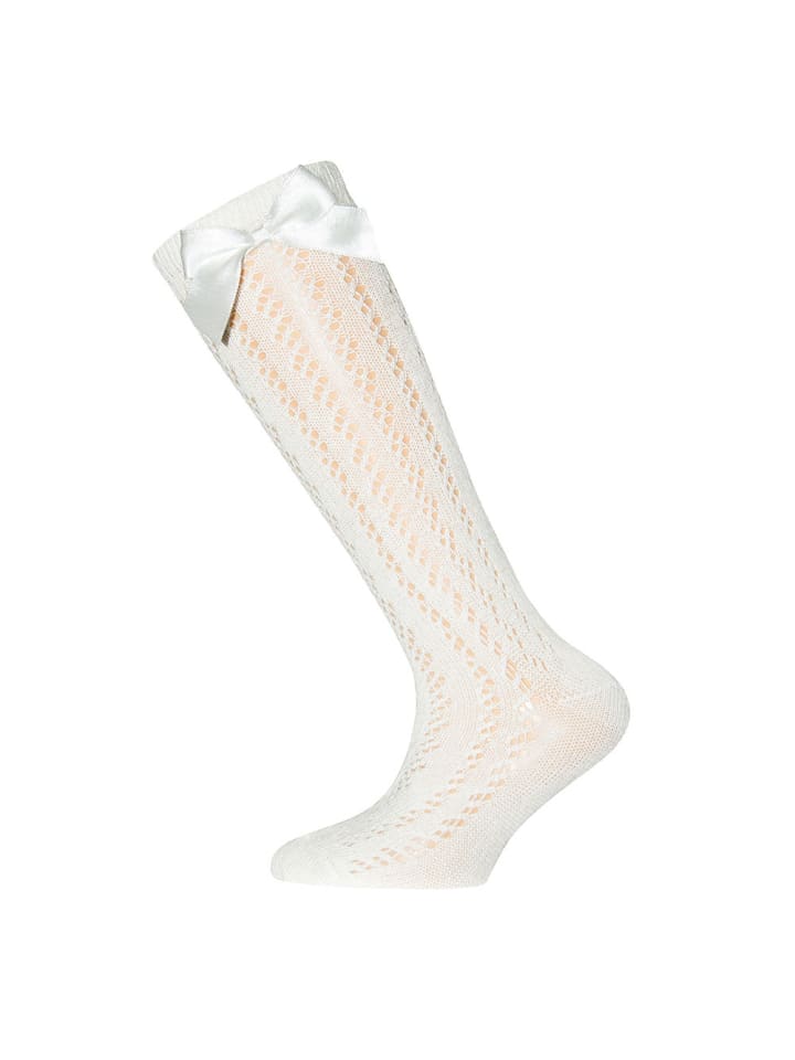 ewers Kniestrümpfe Traforato Schleife in latte günstig kaufen