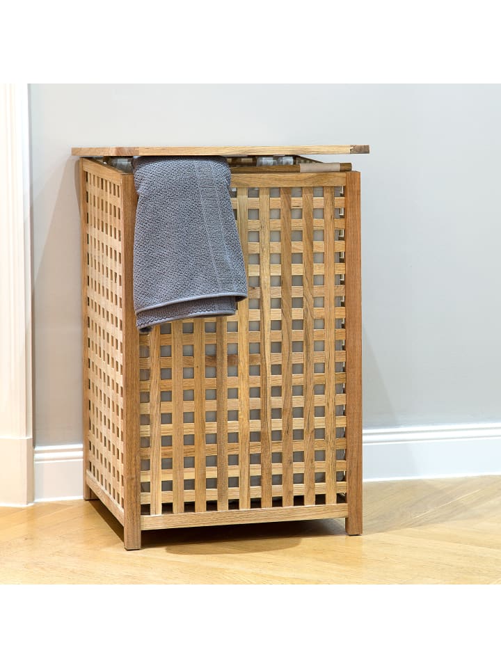 relaxdays Wäschesammler in Natur - (B)46 x (H)67,5 x (T)46 cm günstig kaufen onesize