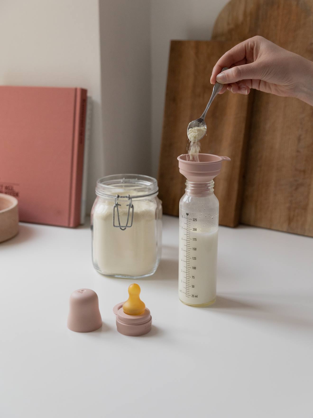 Bibs Babyflasche aus Glas BIBS, 225 ml - rosa
