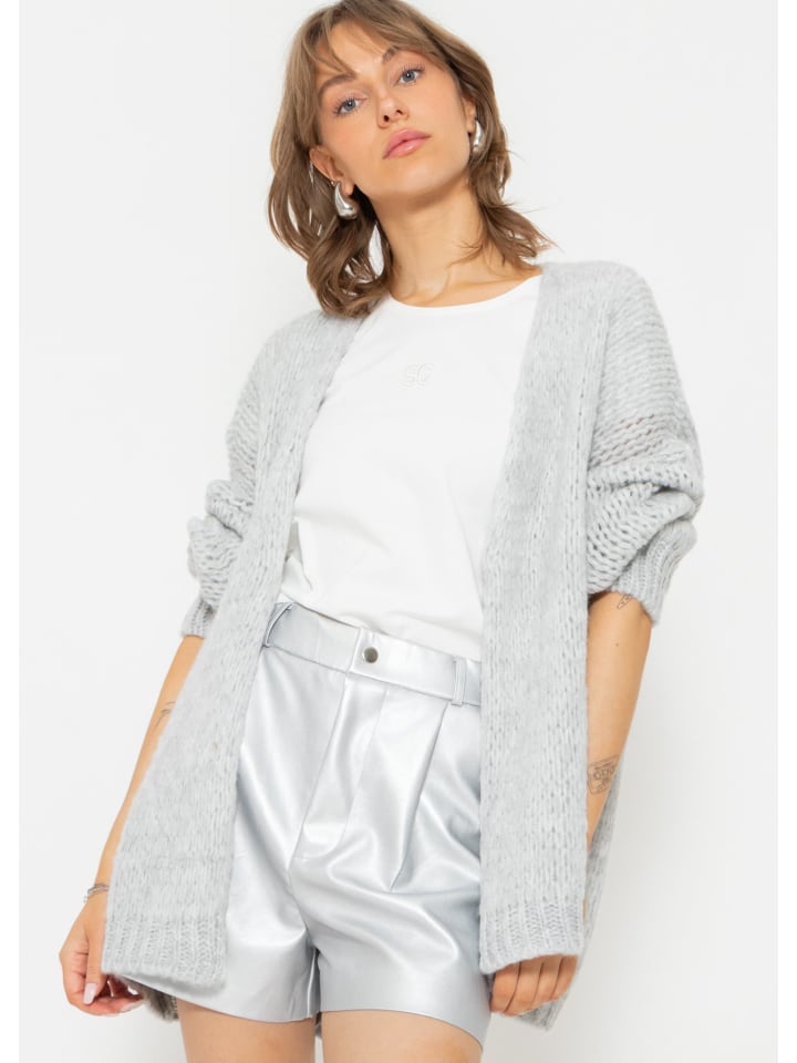 SASSYCLASSY Oversize Strick-Cardigan in Grau günstig kaufen