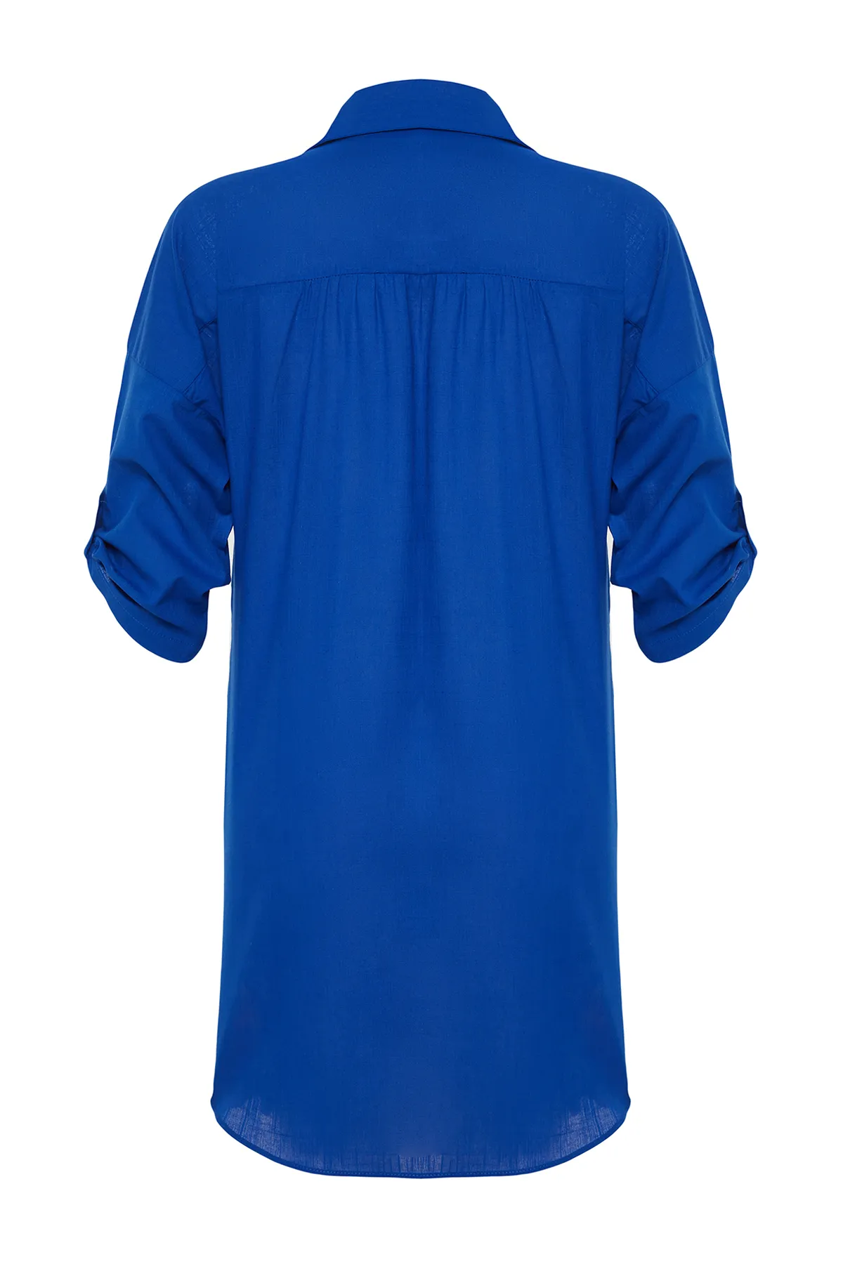 Trendyol Collection  Saks Mini-Strandkleid aus Webstoff TBESS21EL3979