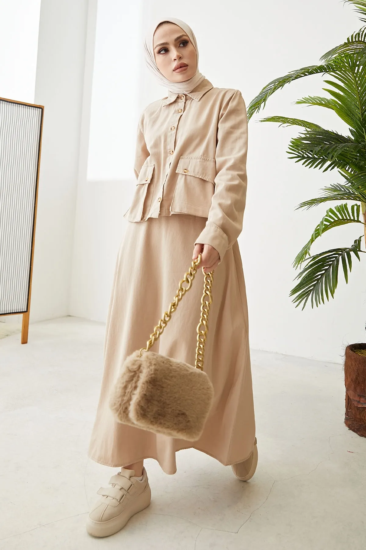 InStyle  Geknöpfter Elsa-Leinenanzug – Beige