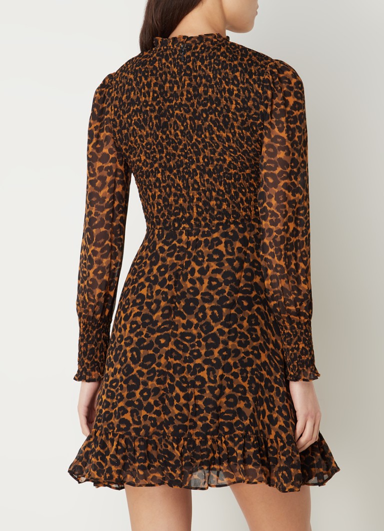 Rochie mini cu imprimeu leopard și volane Whistles
