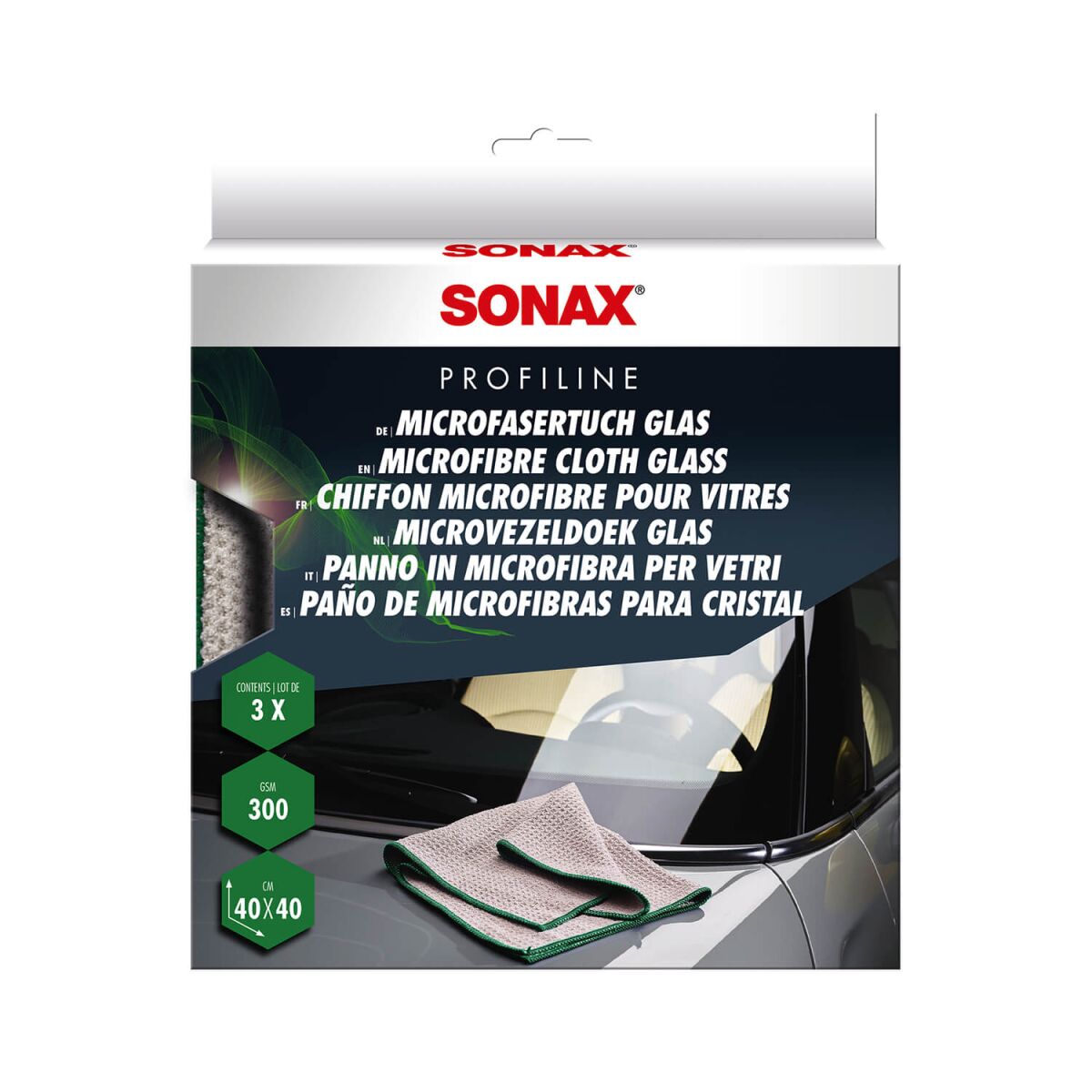 SONAX MicrofaserTuch Glas 3St.