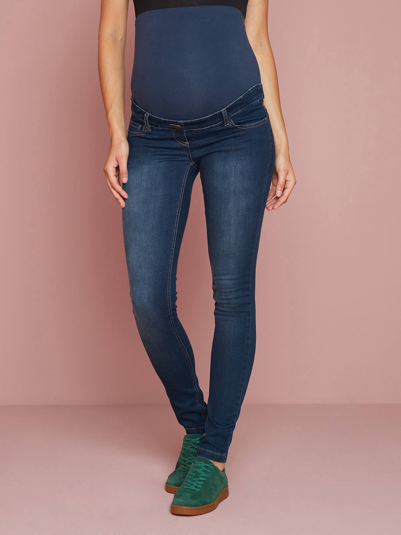 Jean slim stretch de grossesse entrejambe 85 denim black