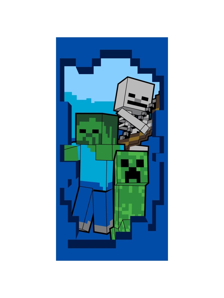 Minecraft Minecraft Baumwolle Strandtuch Frottee Badetuch mit Premium Druck in Mehrfarbig günstig kaufen 70 x 140 cm