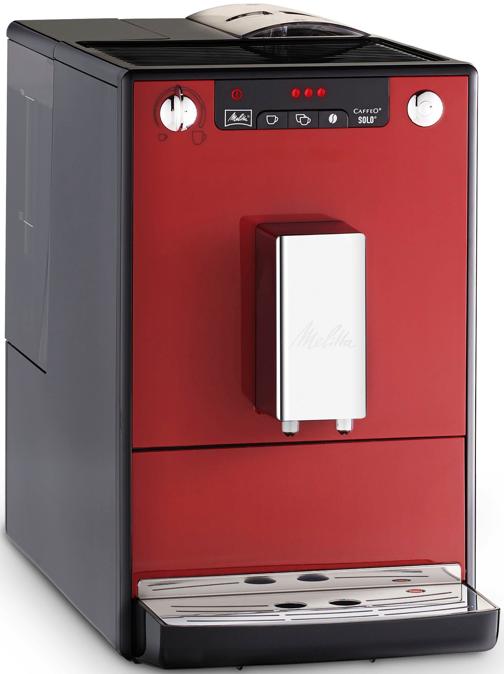 Melitta Kaffeevollautomat Solo® E950-204, chili-red, Perfekt für Café crème & Espresso, nur 20cm breit