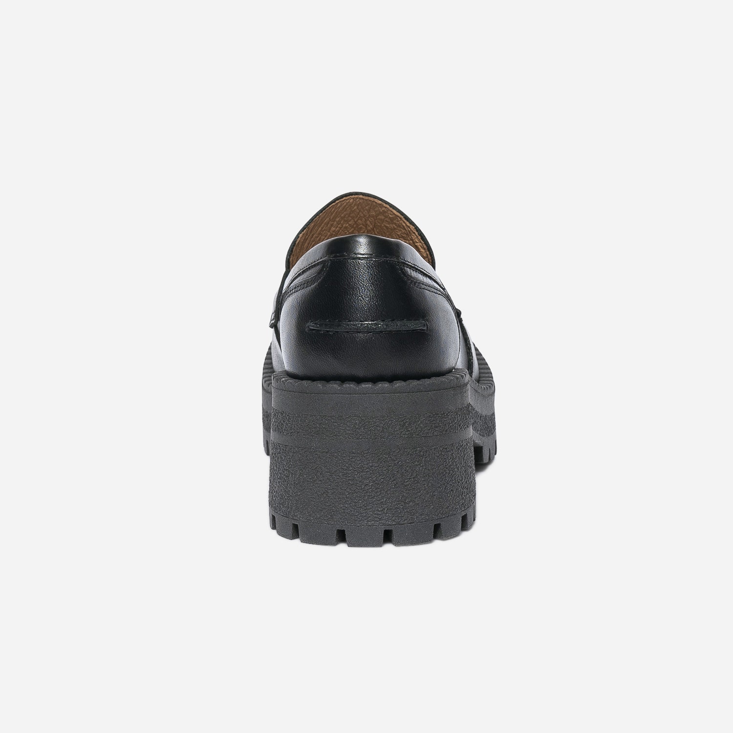 Mocassin TEXTO noir éco-conçu cuir à maxi semelle