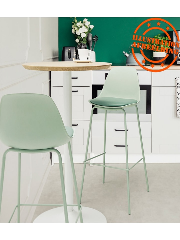 KADIMA DESIGN Stehtisch in Weiß mit Holzplatte und Metallgestell | Modernes Design günstig kaufen onesize